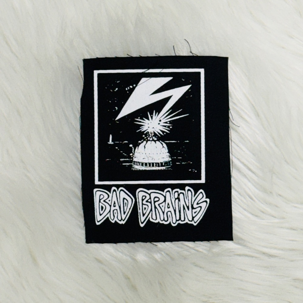 BAD BRAINS Capitol Lightning Cloth Screen Print Patch - Classic Punk Band DIY